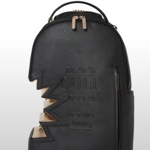 SPRAYGROUND Limited Edition Rare A.1.3 Shark Bite Black Gold Backpack DLVX